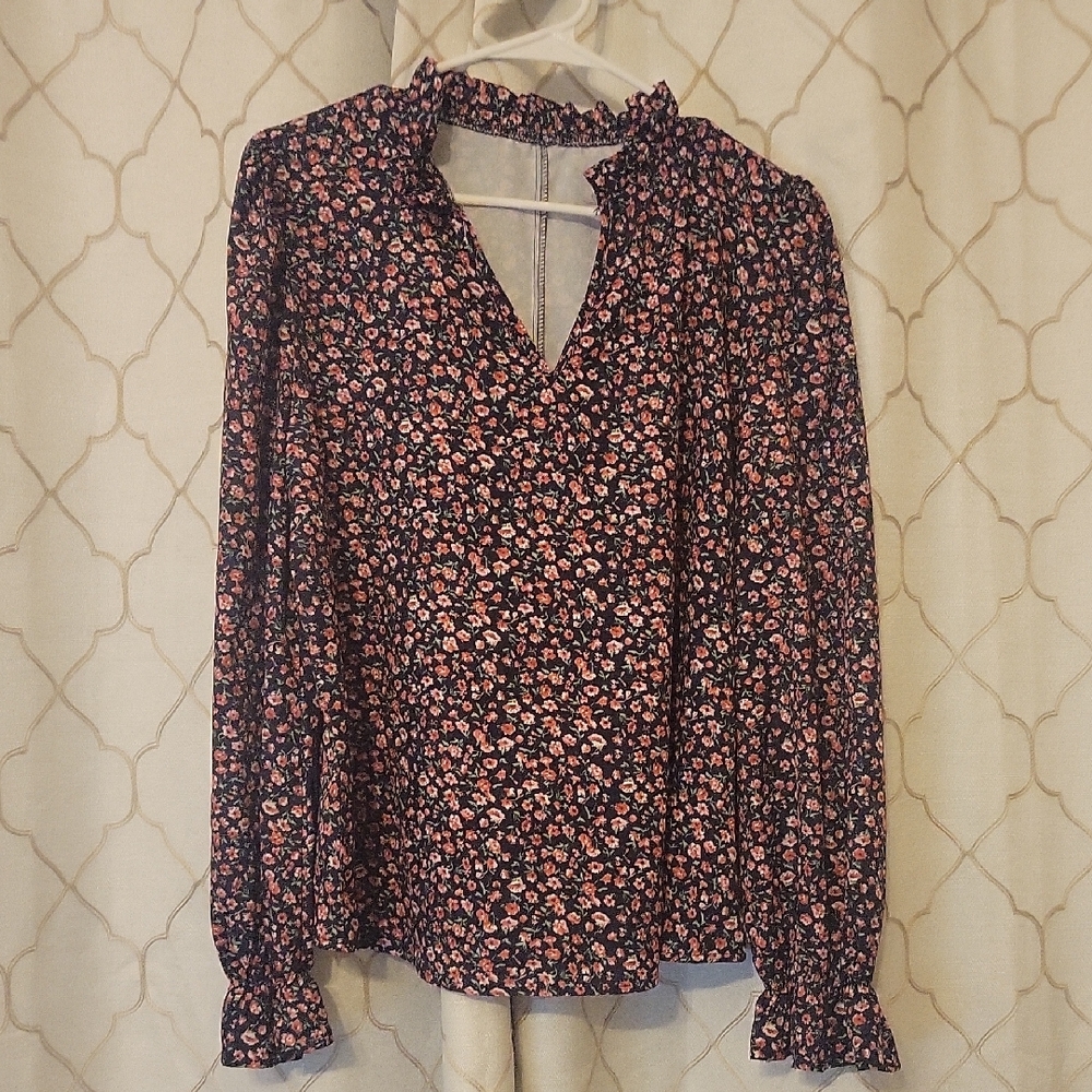 Floral Black and Pink Women's Top